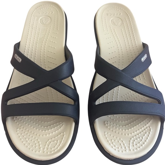 CROCS Shoes - CROCS Women's Dark Blue Slide Sandals 9